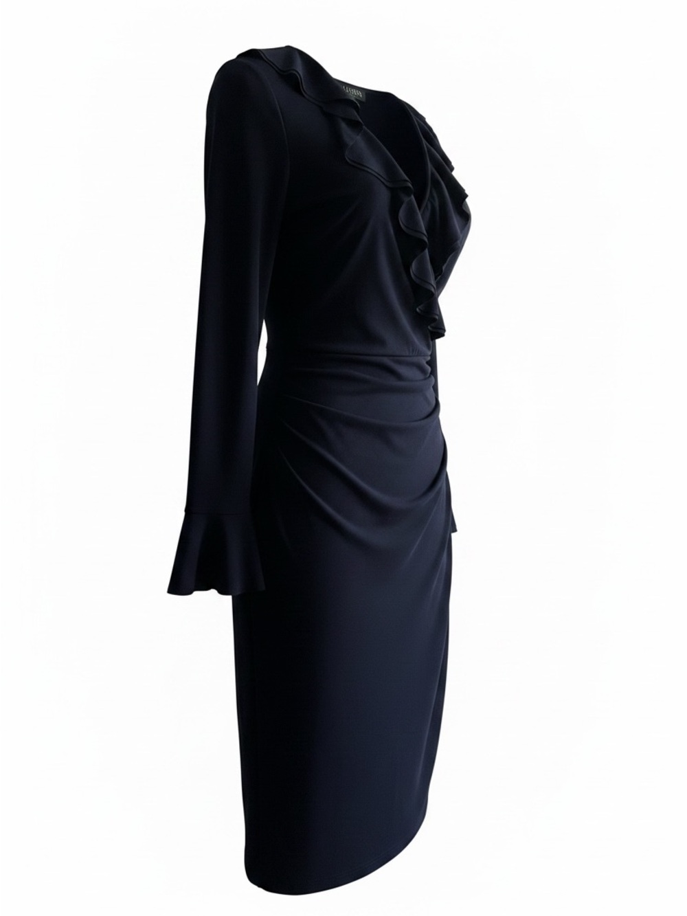 Ralph Lauren Navy Ruffle V‑Neck Long Sleeve Sheath Dress- Ms. Ralph to you :) - Picture 3 of 6